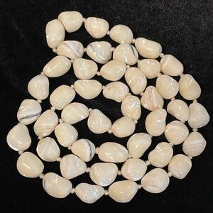 Vintage Cream 32 inch Balamuti knotted Necklace.